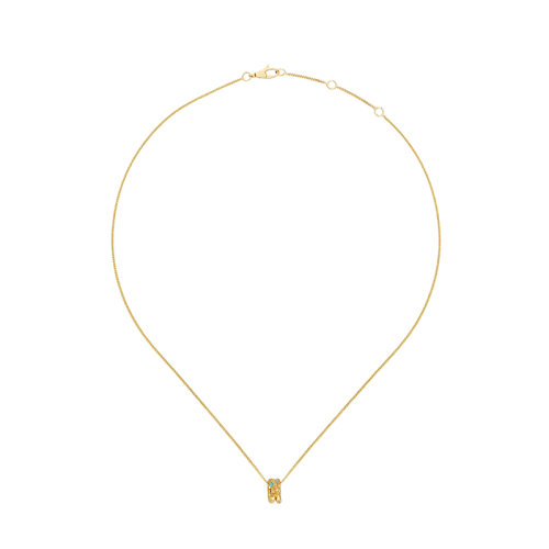  GUCCI/古馳 22春夏新款18K金黃金飾綠松石銜尾蛇項(xiàng)鏈?681828I19308076