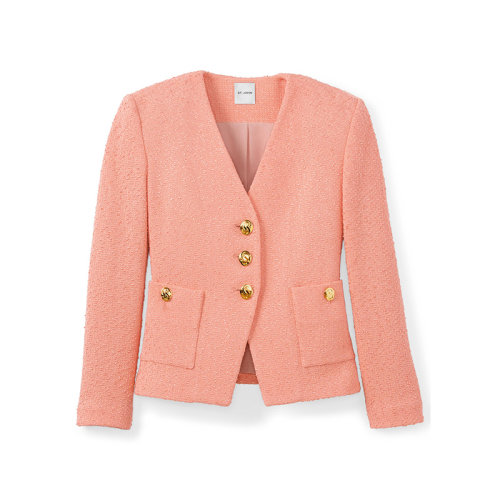 【21春夏新款】St.John/盛薔經(jīng)典修身針織短外套女士夾克K6130K1