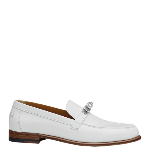 HERMES/愛馬仕      Destin系列 女士白色小牛皮樂福鞋H212114Z90360