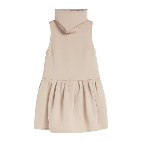 MaxMara/麥絲瑪拉 22年早春新款 SHOCK系列 女士米白色棉質(zhì)混紡束腰高領(lǐng)連衣裙1631012106001