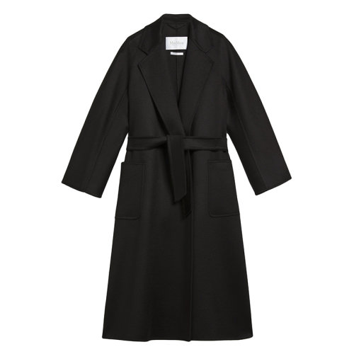 MaxMara/麥絲瑪拉 經(jīng)典款 LABBRO系列 女士黑色羊絨大衣1016091906004