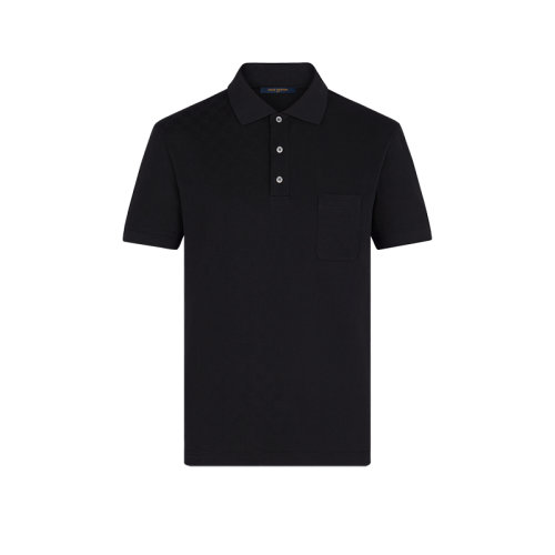 Louis Vuitton/路易威登 22年秋冬新款 HALF DAMIER系列 男士黑色純棉口袋馬球衫Polo衫1A8HBY