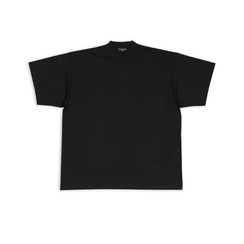Balenciaga/巴黎世家 22年秋冬新款 女士黑色棉質(zhì)混紡大廓形短袖T恤694576TMVB90100