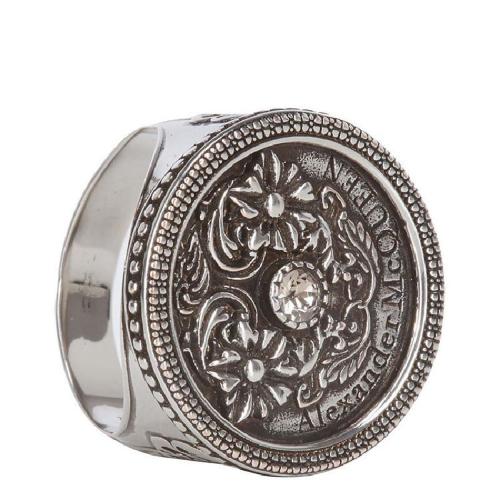 Alexander McQueen/亞歷山大麥昆 男士銀色金屬戒指/指環(huán) 611290194VY