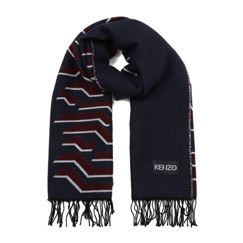 KENZO/高田賢三 深藍(lán) 拼色 圍巾 f868eu710jff 76