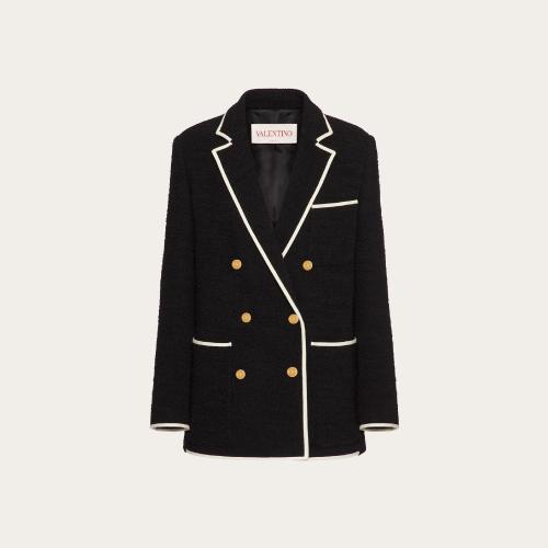  VALENTINO華倫天奴 22年秋冬 女士 西服外套 BLAZER LéGER EN WOOL TWEED 2B3CEE607LV0NA