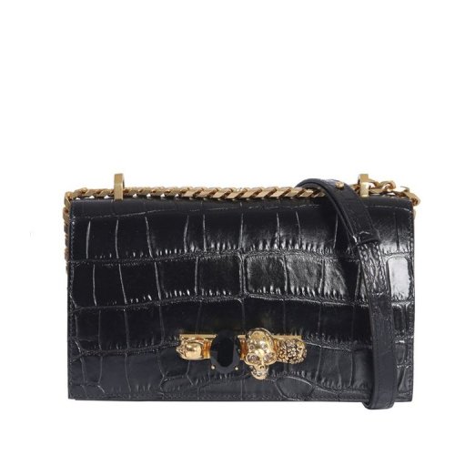 Alexander McQueen/亞歷山大麥昆 女包 骷髏頭 女士單肩包 5541281BG0T1000黑色