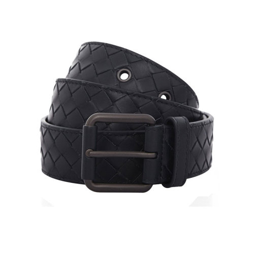 Bottega Veneta/葆蝶家 寶緹嘉 男士皮質(zhì)編織深藍色時尚百搭針扣皮帶腰帶 407396V46504013