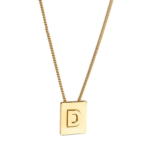 CELINE/賽琳 經(jīng)典ALPHABET系列 金色飾面黃銅字母D墜飾項(xiàng)鏈46N0D6BRA.35OR