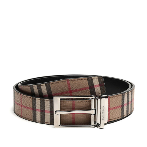 BURBERRY/博柏利 男款熱塑性聚氨酯/織物配皮針扣式雙面腰帶皮帶 8025136