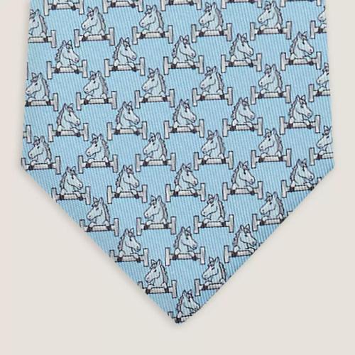  HERMES愛馬仕 22年秋冬 男士 領(lǐng)帶 Cravate Cheval au Bar H606278T 01