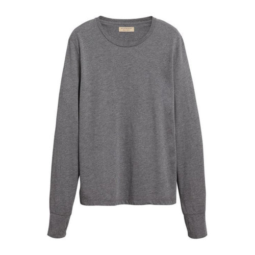 BURBERRY/博柏利  男裝 服飾 深灰色圓領(lǐng)男士長袖T恤