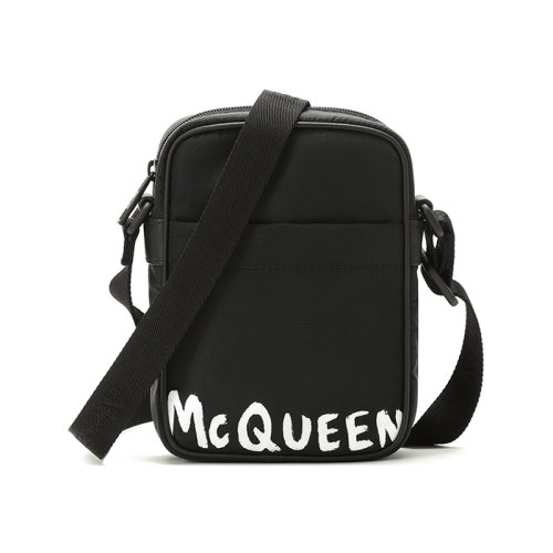 Alexander McQueen/亞歷山大麥昆  男士織物單肩斜挎包郵差包 610679 HWC2B