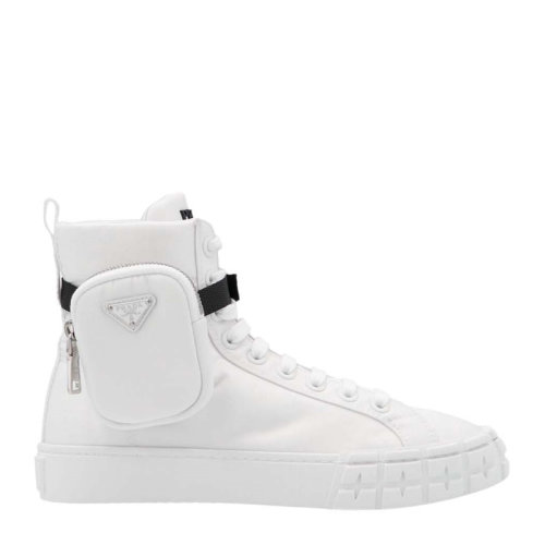 PRADA/普拉達(dá) 女士白色尼龍配小袋高幫休閑鞋女鞋1T551M-3LFV-F0002