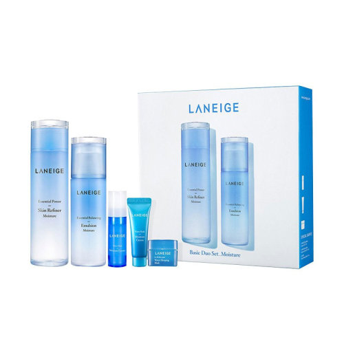 Laneige/蘭芝清爽護膚套裝355ml/套(精華水200ml/瓶+保濕乳120ml/瓶+精華露10ml/瓶+面霜10ml/支+面膜15ml/罐)新疆不發(fā)貨