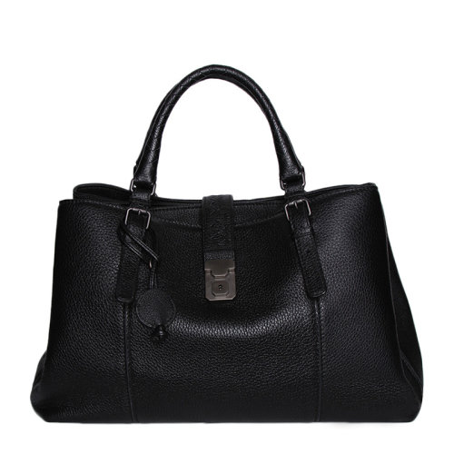 Bottega Veneta/葆蝶家 寶緹嘉 女士 黑色按扣開(kāi)合皮質(zhì)手提包 370518VQ9201000 HJH0015X