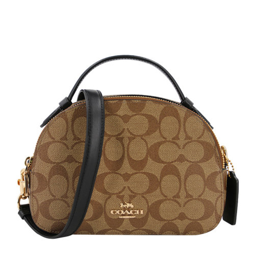 COACH/蔻馳 女士拼色PVC/配皮經(jīng)典雙G印花字母徽標單肩包斜挎包手提包貝殼包女包 F1591I 多色可選