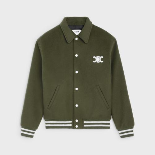  CELINE賽琳思琳 22年秋冬 女士 夾克 山羊絨雙面學院風連帽夾克 2V49I6700.31FS