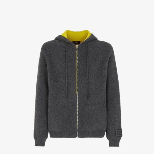  FENDI芬迪 22年秋冬 男士 夾克 灰色羊絨開衫 FZC440AM63F1JSH