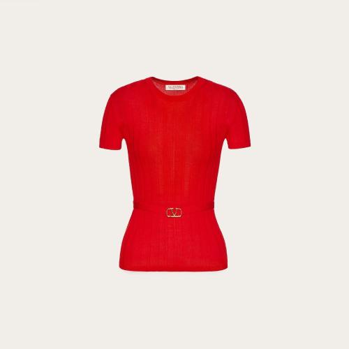  VALENTINO華倫天奴 22年秋冬 女士 短袖襯衫 PULL EN LAINE 2B3KC42A7PK157