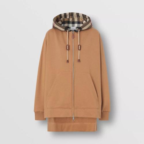  BURBERRY 22年秋冬 女士 棉質寬松格紋連帽上衣 80431801 預定商品1-3周發(fā)貨