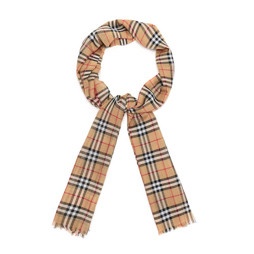 BURBERRY/博柏利 經(jīng)典格紋印花黃色羊毛圍巾 8015505