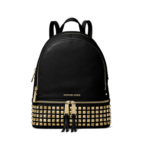 Michael Kors/邁克·科爾斯  女包 時尚 鉚釘裝飾 女士黑色皮革雙肩包 30S5GEZB5LBLACK HKY012467