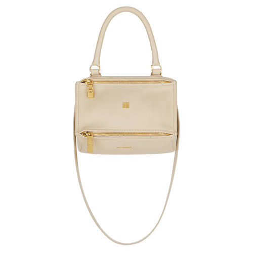 Givenchy/紀(jì)梵希 22新款 女士自然米色粒面皮革拉鏈開合金屬標(biāo)志拆卸皮革肩帶金色飾面手提肩背包BB50J3B1KR-257