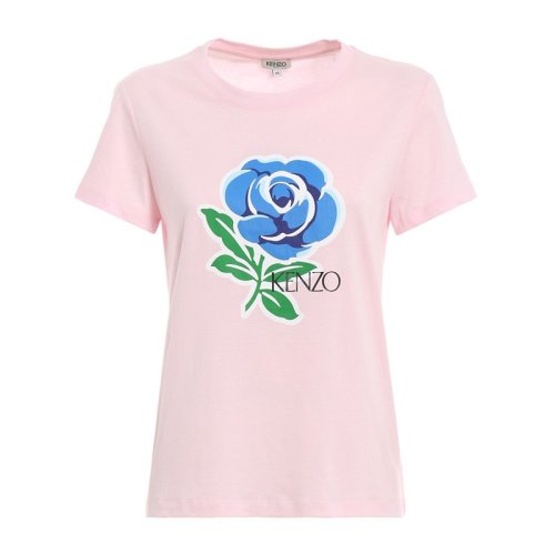 Kenzo 高田賢三  女裝 服飾 粉紅色純棉圖案圓領(lǐng)半袖女士短袖T恤