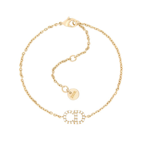 DIOR/迪奧 18新款 CLAIR D LUNE鍍金復(fù)古金屬CD水晶手鏈