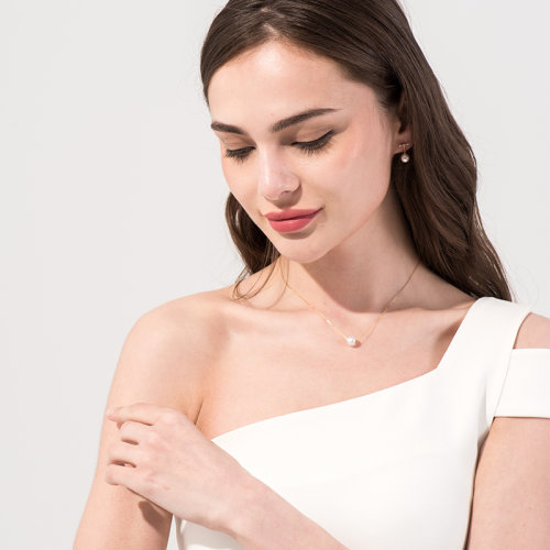 GeleiStory/GeleiStory優(yōu)雅珍珠系列18K金Akoya海珠女士路路通項(xiàng)鏈