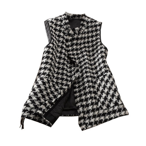 GeleiStory/GeleiStory羊毛呢千鳥格馬甲女小香風(fēng)冬季穿搭女溫柔風(fēng)女裝＞女士外套＞女士馬甲