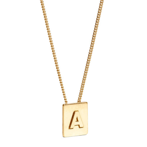 CELINE/賽琳 經(jīng)典ALPHABET系列 金色飾面黃銅字母A墜飾項(xiàng)鏈46N0A6BRA.35OR