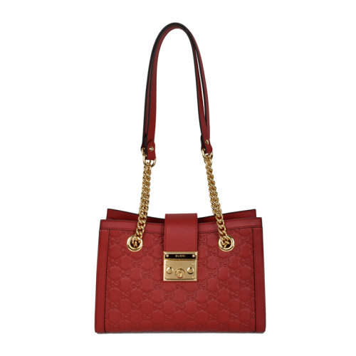 GUCCI/古馳 女士紅色牛皮單肩包手提包 498156-0REAG-6433