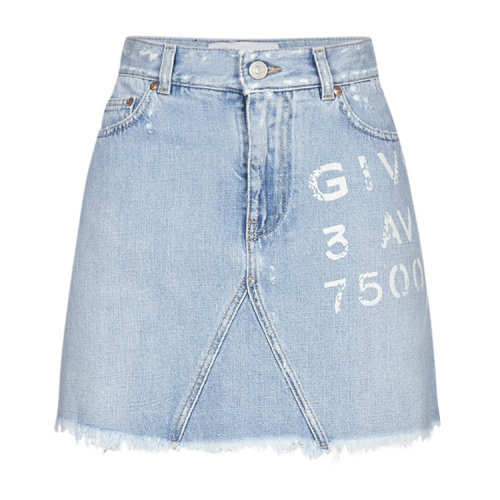 Givenchy/紀(jì)梵希  百搭 女性 淺藍(lán)色 棉質(zhì)女士半身裙 BW40GL50D1_452