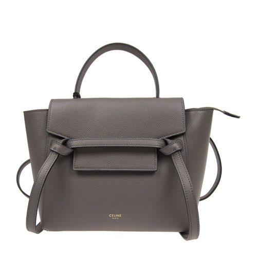 CELINE/賽琳 Belt Nano系列女士純色粒面小牛皮經(jīng)典字母徽標印花磁扣開合單肩包斜挎包手提包鯰魚包女包 189003-ZVA 多色可選