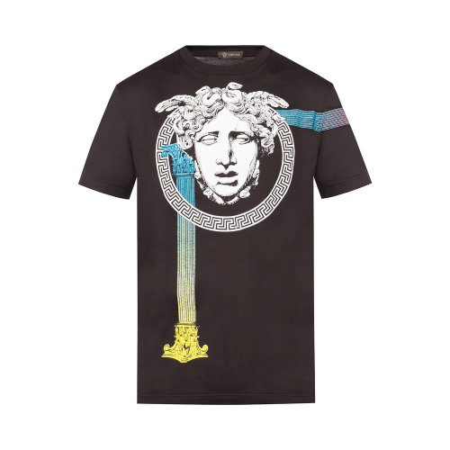 VERSACE/范思哲 男士黑色棉質(zhì)印花圓領(lǐng)短袖上衣T恤 A81954-A224589-A008