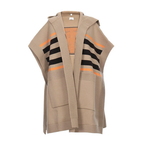 BURBERRY/博柏利 女款羊毛連帽披肩 80182331