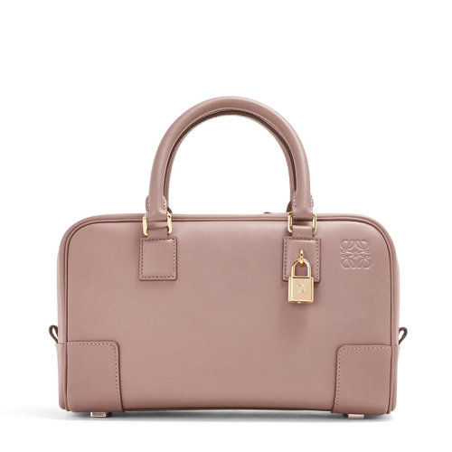 LOEWE/羅意威 22春夏新款A(yù)mazona 23系列 女士深胭脂色納帕牛皮革Anagram壓紋金扣配金鎖單肩斜跨手提包0010640779