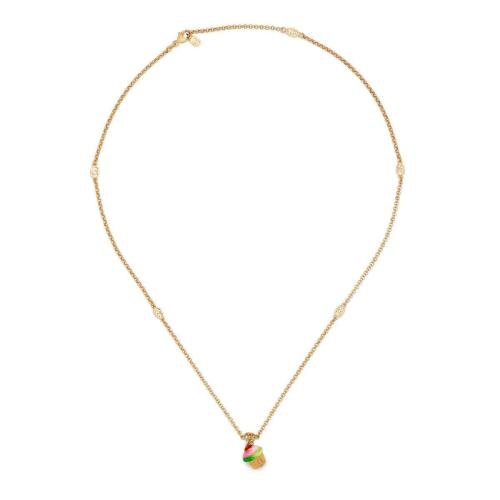  GUCCI古馳 22年秋冬 女士 互扣式雙G紙杯蛋糕墜飾項(xiàng)鏈 702713 I7748 8484