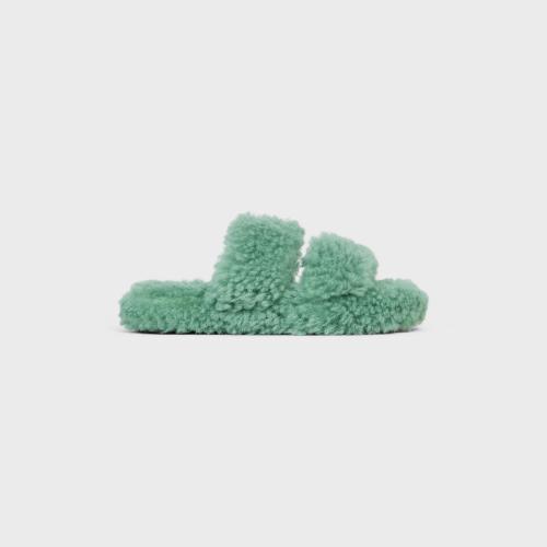 CELINE賽琳思琳 22年秋冬 女士 平底涼鞋 MULE TRIOMPHE CELINE FUR SLIDES SHEARLING 3435537
