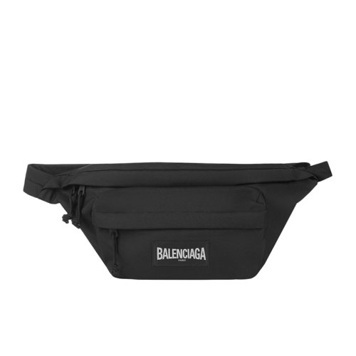 Balenciaga/巴黎世家 經(jīng)典XXL號(hào) 男士黑色超大號(hào)再生尼龍斜挎包腰包6560622JMRX1000