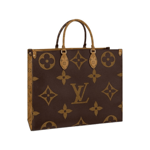 Louis Vuitton/路易威登  女包 限量版女士ONTHEGO 叢林系列TOTE包 撞色大老花單肩手提包  M45320 黑色肩帶【海外直采 3-4周后發(fā)貨】