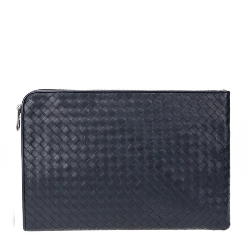 BOTTEGA VENETA 葆蝶家 男士深藍(lán)色牛皮長(zhǎng)款手拿包