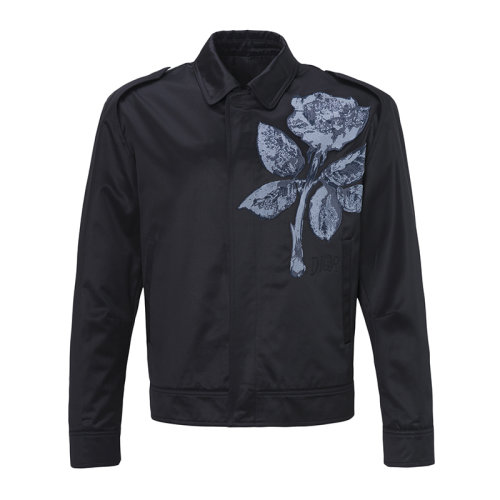 Dior Homme/迪奧桀驁 男裝 服飾 黑色翻領(lǐng)花卉印花時尚休閑 男士夾克外套