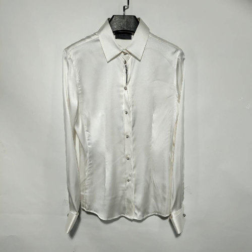 Emporio Armani/安普里奧阿瑪尼 珠光白女士長(zhǎng)袖襯衫