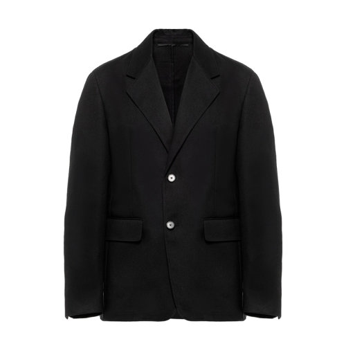 PRADA/普拉達(dá) 22年早春新款 男士黑色單排扣棉質(zhì)西裝外套UGM187_10VM_F0002_S_221