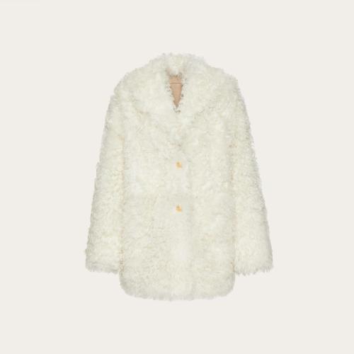  VALENTINO華倫天奴 22年秋冬 女士 大衣 CABAN EN PEAU DE MOUTON 1B3NAA357F1A03