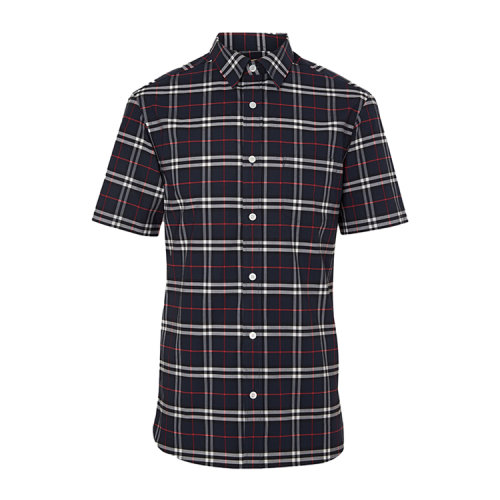 BURBERRY/博柏利 格紋彈力棉男士短袖襯衫 8007182 1