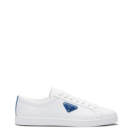 PRADA/普拉達(dá) 22年新款 男士白色/鈷藍(lán)色亮面皮革運(yùn)動(dòng)鞋2EE376_3F0E_F098Z